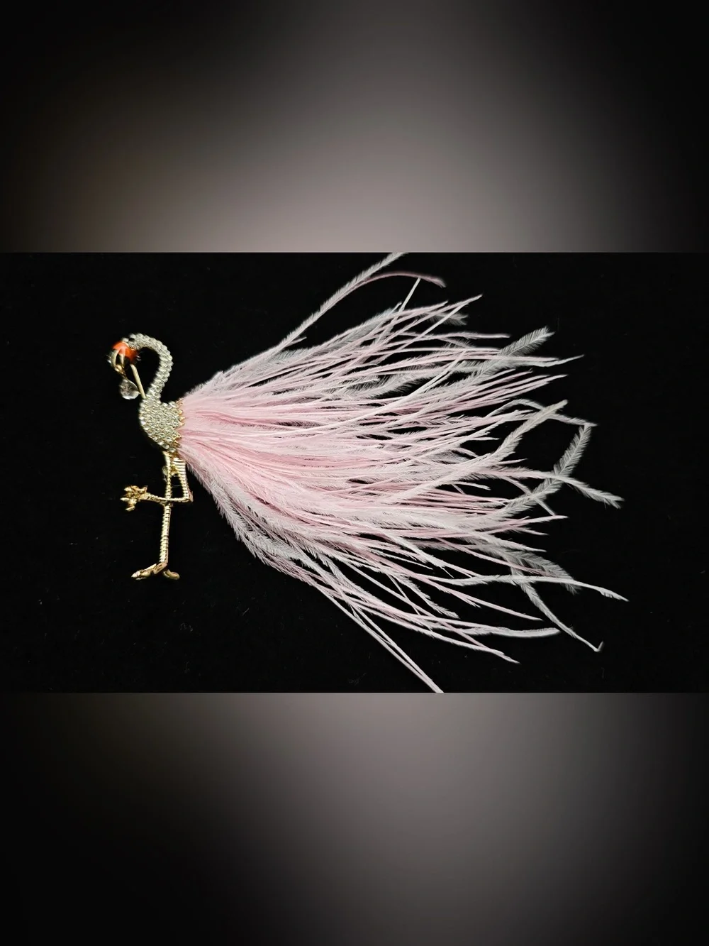 Pink Feather Flamingo Brooch